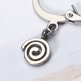 1 Piece Titanium Steel Hoop Earrings Cool 316L Stainless Steel Spiral Circle Pendant Unisex Jewelry