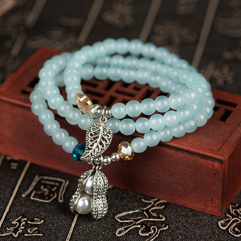 6mm Vintage Crystal Beads Pendant Multilayer Bracelets