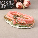 Bohemian Women's Colorful Multilayer Adjustable Beads Bracelets Best Gift for Girl 