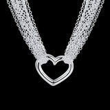 YUEYIN Multi-line Simple Heart Pendant Necklace For Women
