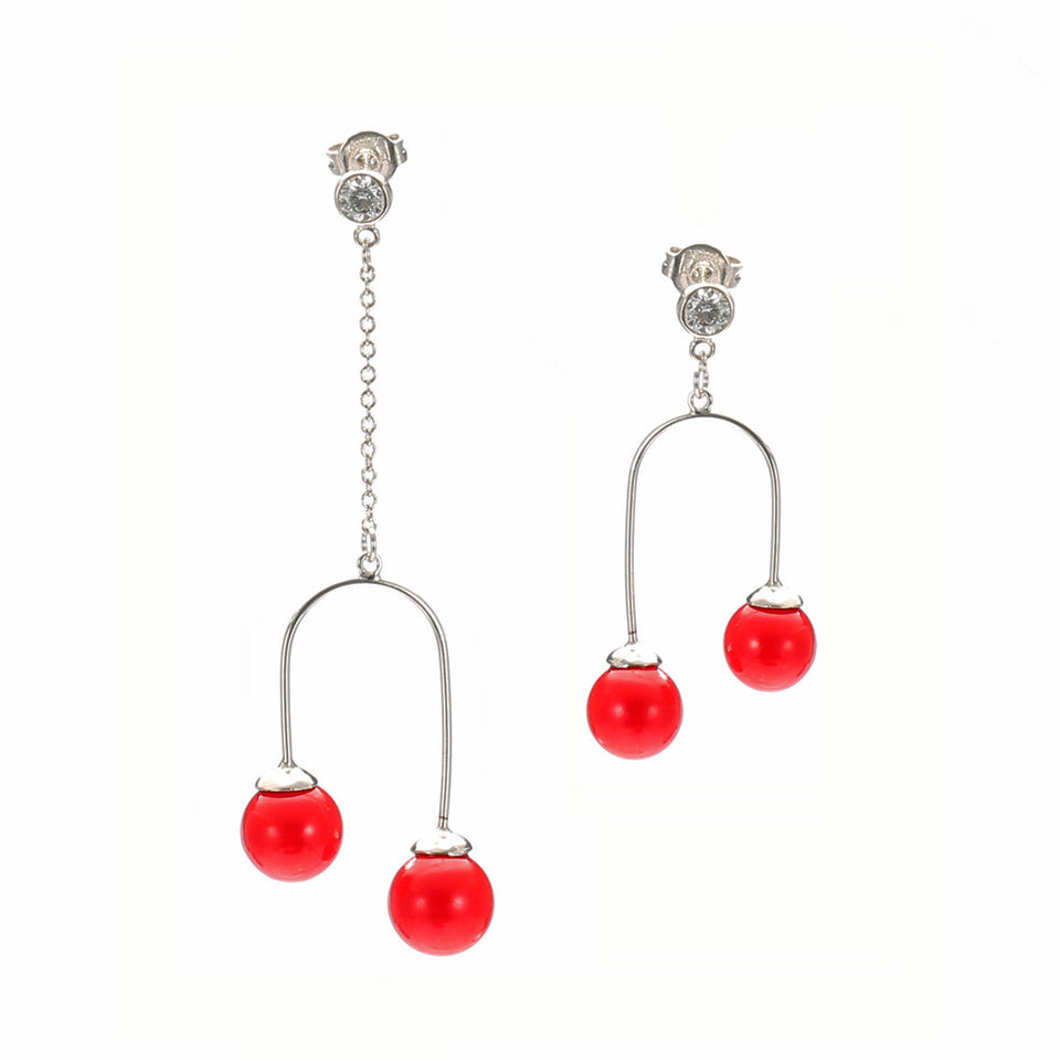 JASSY Asymmetric 925 Sterling Silver Earrings