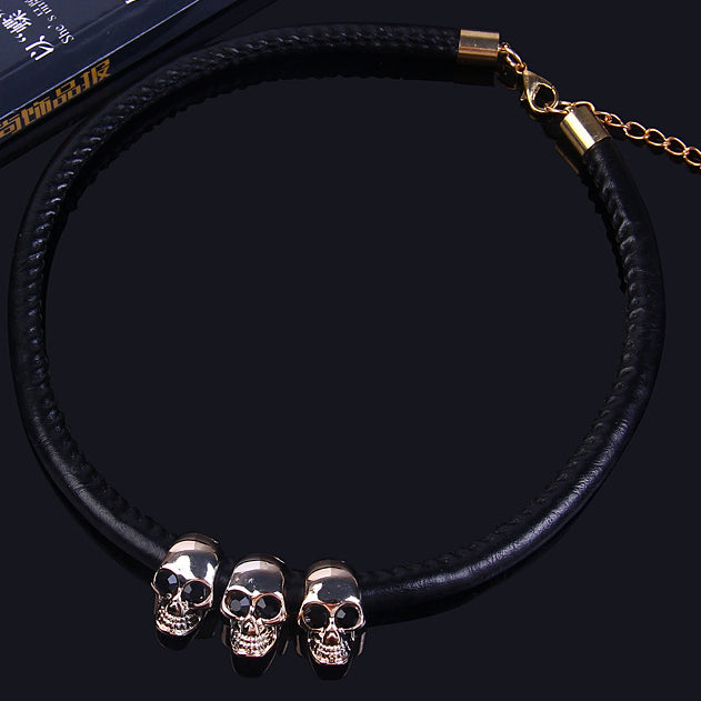Creative Skull Alloy Collar Sweater Chain Collar Necklaces