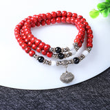 108pcs Tibetan Buddhist Handmade Ceramic Beads Bracelet