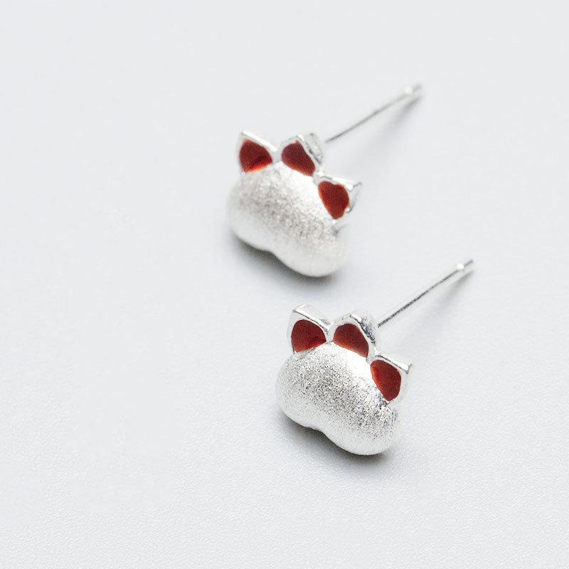 Women Cute 925 Sterling Silver Cat Claws Stud Earrings Gift