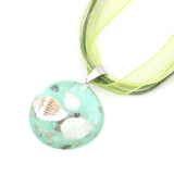 Bohemian Ocean Romance Shell Pearl Inside Hemisphere Pendant