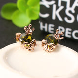 Punk Skull Crown Ear Stud Exquisite Zinc Alloy Rhinestones Earrings for Women