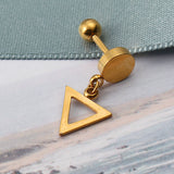 1 Piece Titanium Steel Earrings Fashion 316L Stainless Steel Triangle Pendant Ear Stud for Men Women