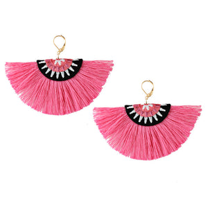 Bohemian Semicircle Tassel Pendant Dangle Women Earring