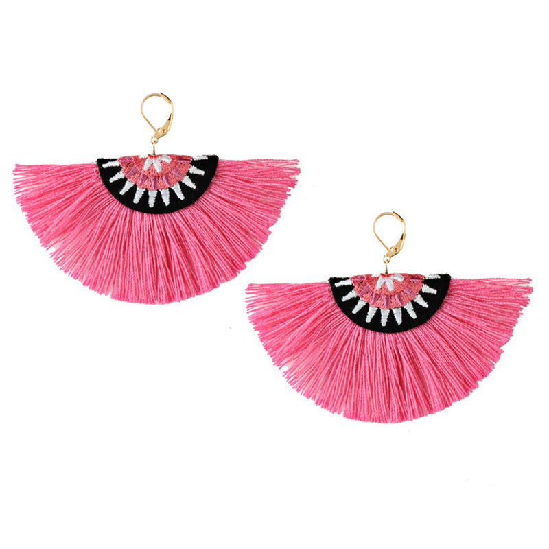 Bohemian Semicircle Tassel Pendant Dangle Women Earring