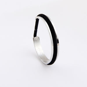 Trendy Hair Tie Bracelet Gold Silver Color Black Rope Open