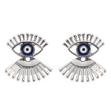 Trendy Eye Eyelash Ear Stud Earrings Silver Rose Gold Plated