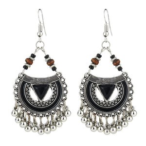 Ethnic Exaggerated Multielement Triangle Fan Shaped Earring