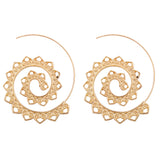 Big Circle Hoop Exaggerated Spiral Heart Drop Shape Earrings