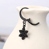 1 Piece Titanium Steel Earrings Black Silver Gold 316L Stainless Steel Snowflake Men Women Jewelry