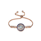 Unisex Jewelry Unique Blue Evil Eye Zircon Adjustable Charm Bracelet  