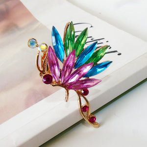 Crystal Rhinestones Colorful Butterfly Cuff Clip Earring