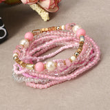 Bohemian Women Jewelry Colorful Multilayer Adjustable Bead Bracelet Best Gift for Girl