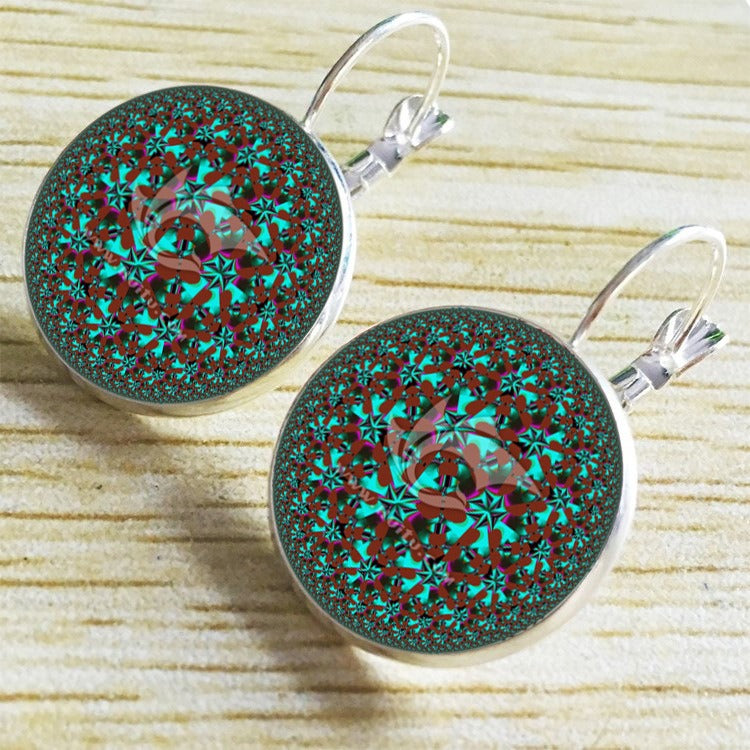 Bohemian Green Flower Earrings