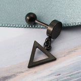 1 Piece Titanium Steel Earrings Fashion 316L Stainless Steel Triangle Pendant Ear Stud for Men Women