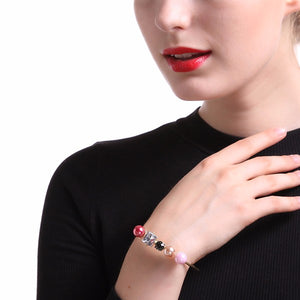 Trendy Open End Artificial Pearl Rhinestone Geometric Bracelets Gift for Women