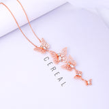 Sweet Butterfly Pendant Necklace Crystal Clothing Accessorie