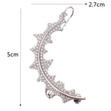 925 Sterling Silver Earrings Leaf Full Zirconia Ear Cuff