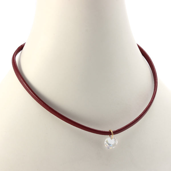 Leather Collar Short Necklace Zircon Clavicle Cord Necklaces