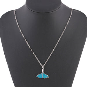 Fashion Luminous Blue Mermaid Fishtail Pendant Necklace