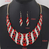 Statement Jewelry Set Colorful Rhinestone Corkscrew Necklace