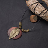 Unisex Vintage Charm Necklace Tree of Life Hat Key Leaf