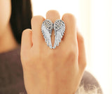 Vintage Inlaid Angelic Angel Wings Ring Elasticity Rings