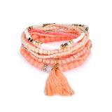 Clothing Accessories Bohemian Multilayer Tassel Pendant Colorful Bead Bracelet Jewelry for Women