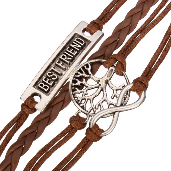 Best Friend Multilayer Love Infinite Symbols Bracelet Leather Woven Bracelets