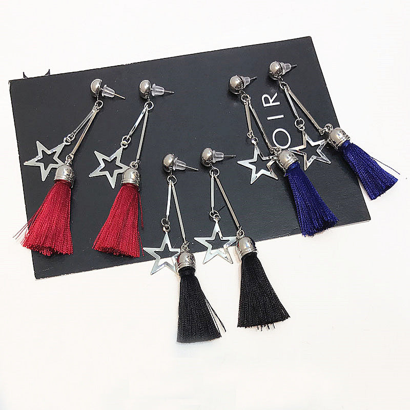 Sweet Stars Ear Drop Tassel Earrings Gift For Women