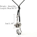 Unisex Ethnic Apricot Leaves Pendant Handmade Long Necklaces